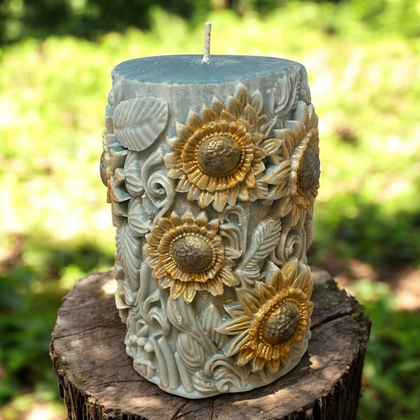 Sunflower Pillar Candle