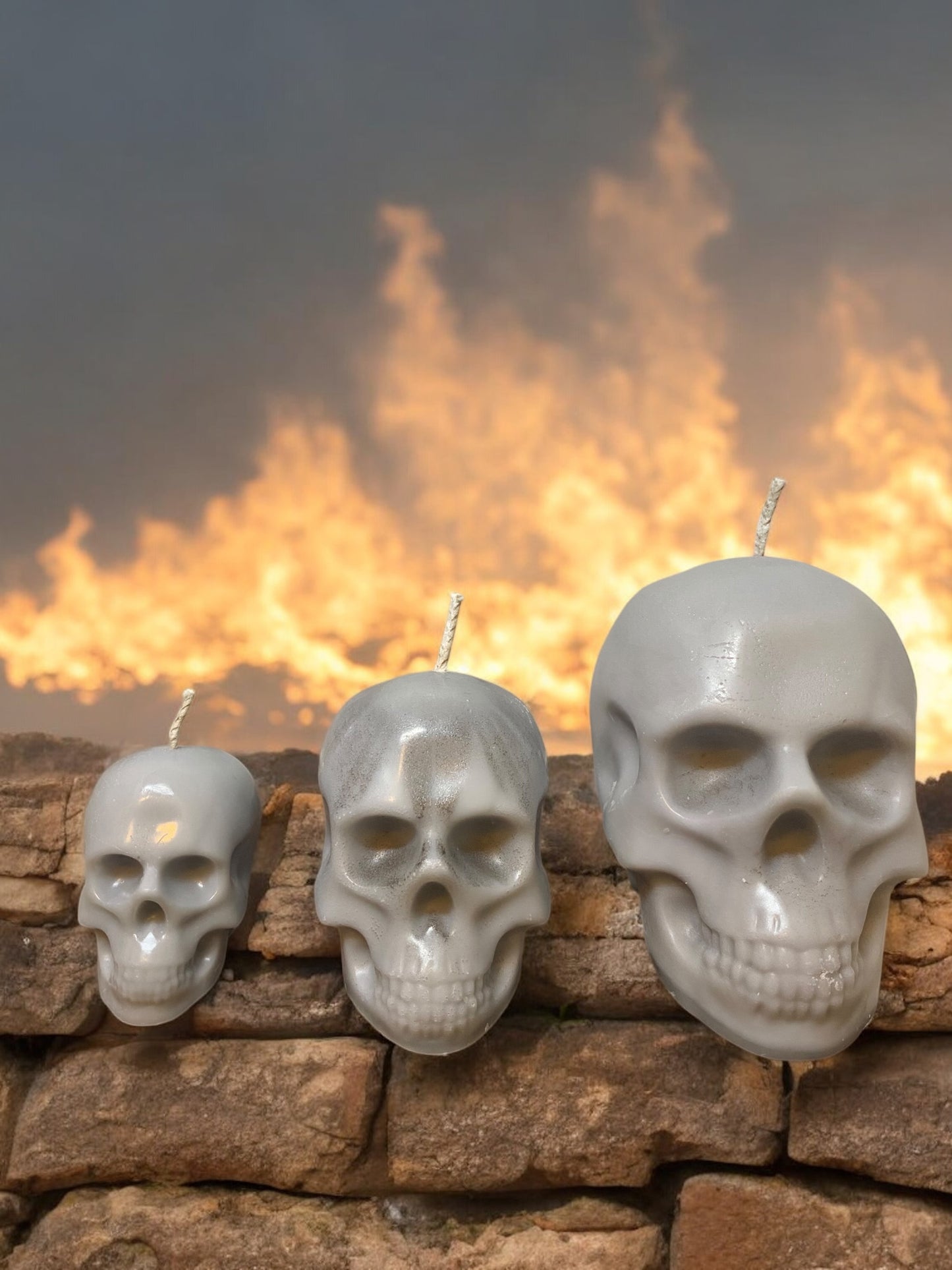 Large Skull Candle