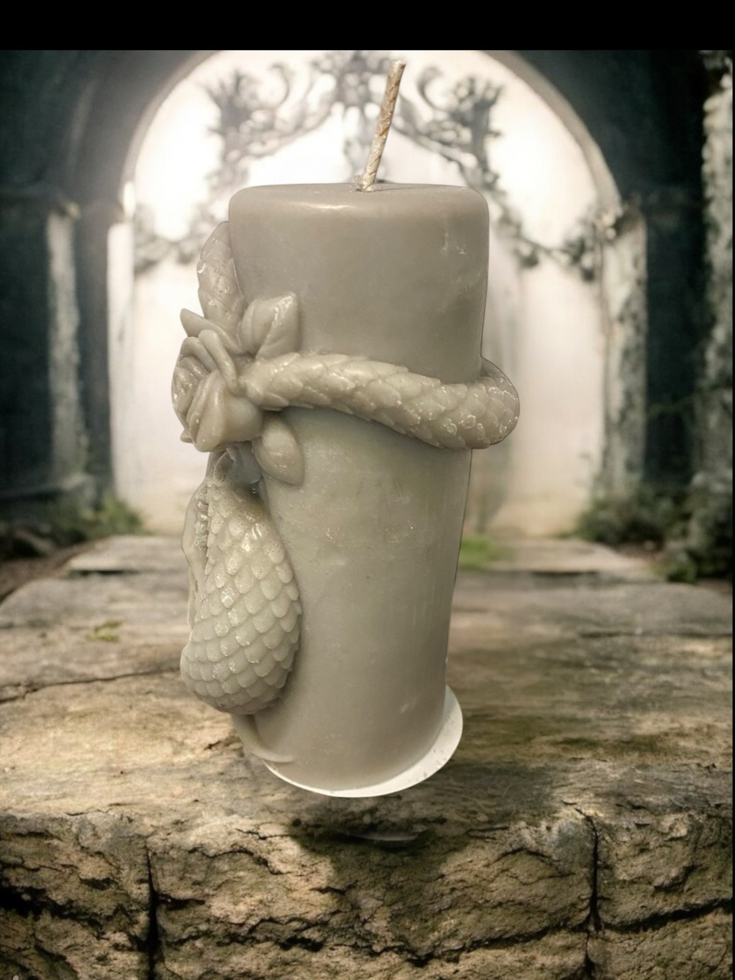 Small Skull & Snake Pillar Candle