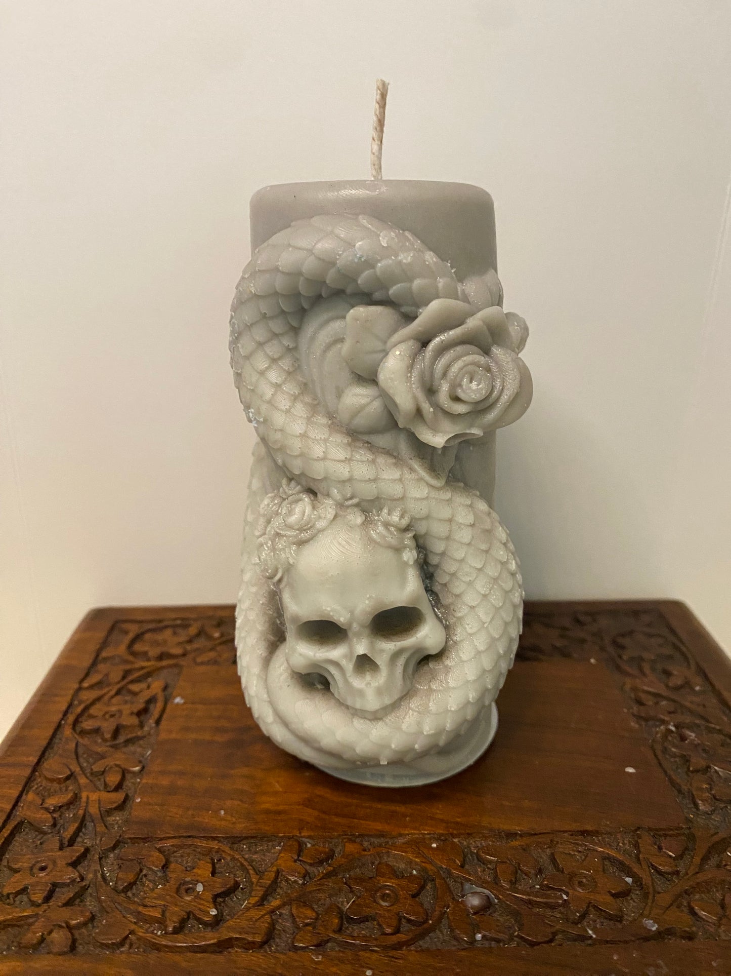 Small Skull & Snake Pillar Candle