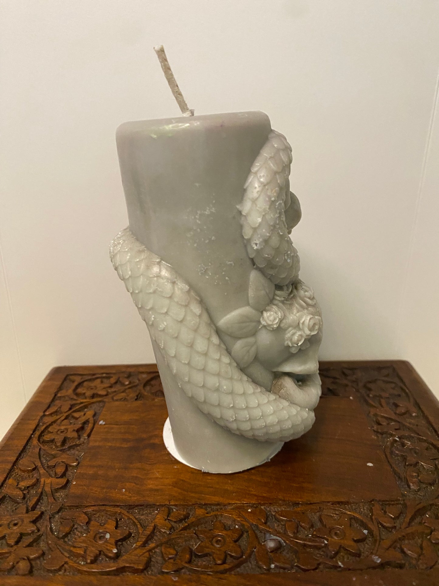 Small Skull & Snake Pillar Candle
